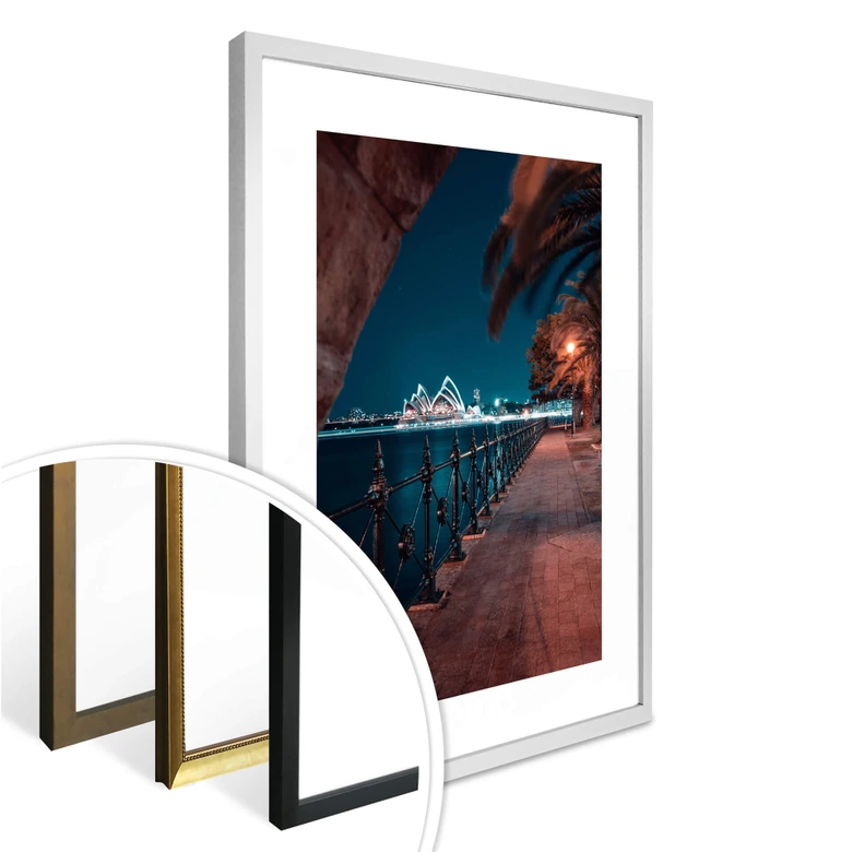 Poster Sydney bei Nacht - Die Promenade 
