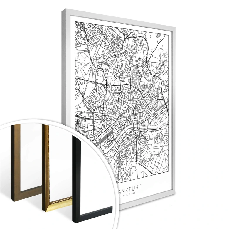 Poster Stadtplan Frankfurt 