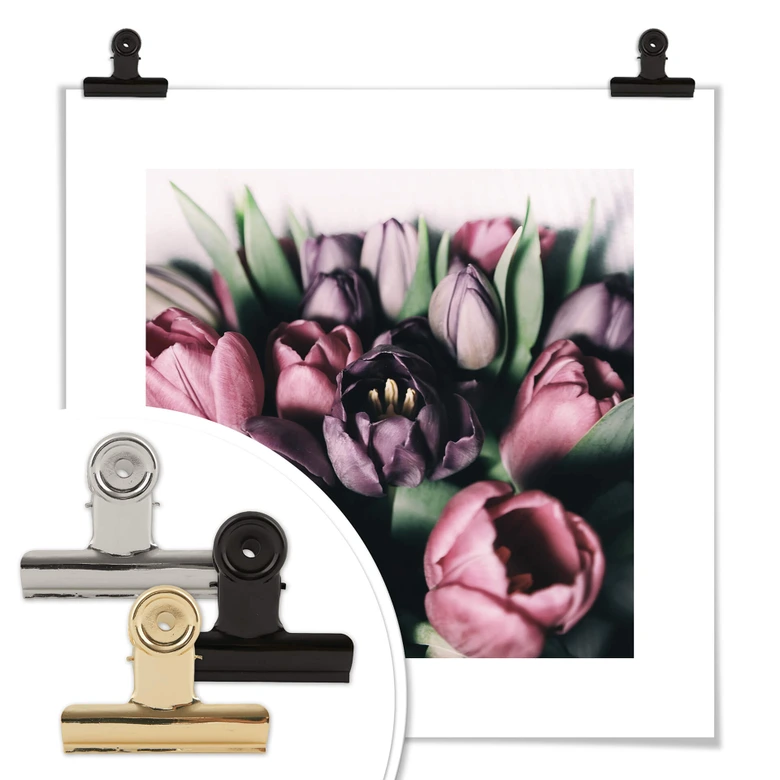 Plakat z bukietem tulipanów 