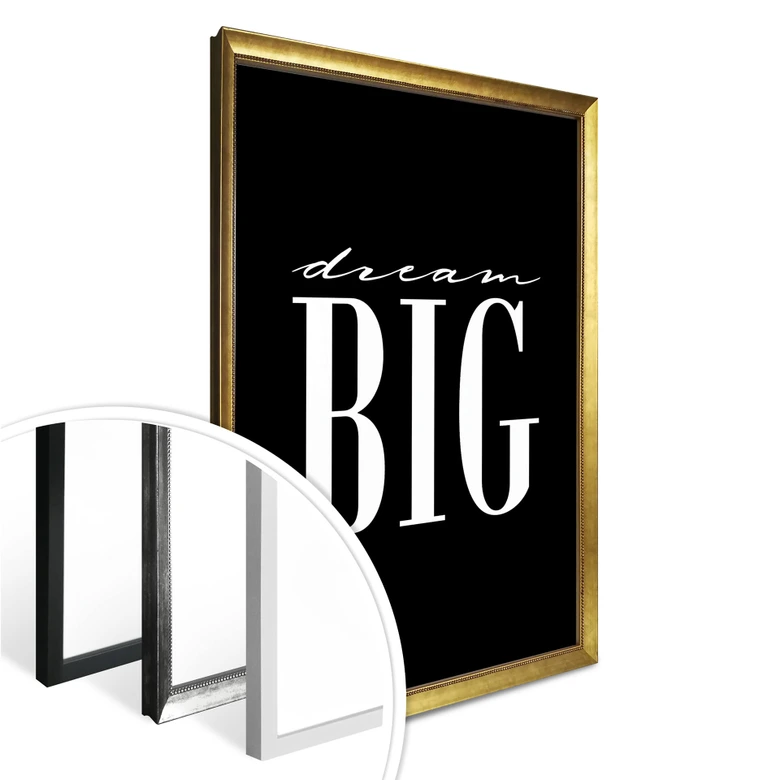 Poster - Dream big - schwarz 