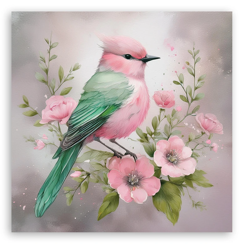 Leinwandbild Tiere Shabby Chic Vogel 
