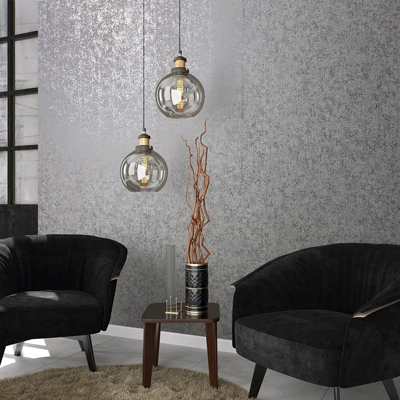Structuurbehang vliesbehang zilver, beige 