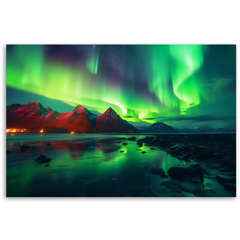 Leinwandbild, Polarlicht Natur 