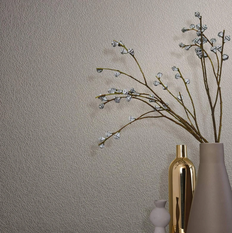 Papier peint intissé d'aspect et de texture unis modernes, blanc, graphique 