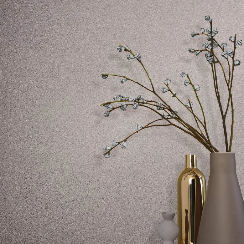 Papier peint intissé d'aspect et de texture unis modernes en blanc, texturé 