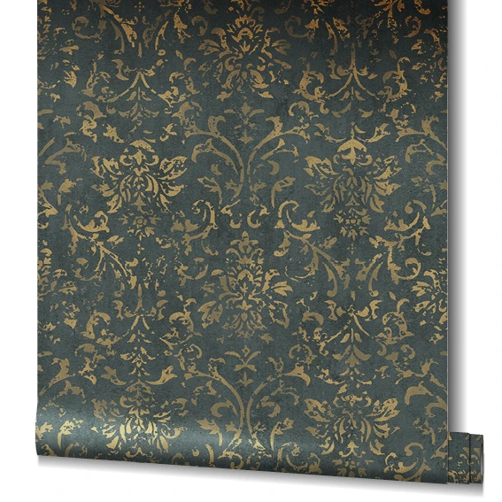 Papier peint intissé Noir ornemental pour salon chambre papier peint marburg 