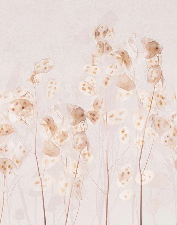 Fototapete Blumen, Blätter Floral Natur, Modern in Beige 