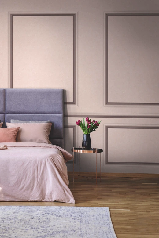 Bordüre in Rosa mit Streifen für Wohnzimmer, Schlafzimmer 5,00 x 0,088 m 