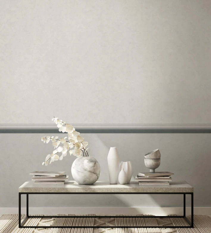 Bordüre in Beige mit Streifen für Wohnzimmer, Schlafzimmer 5,00 x 0,088 m 