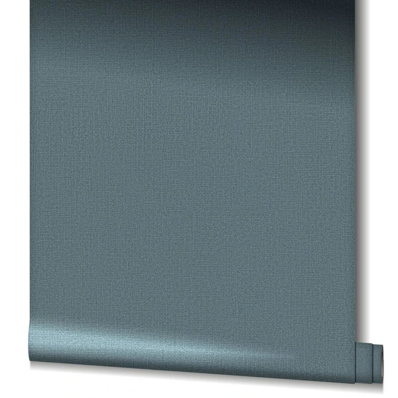 Vliestapete mit textilem Uni blau Uni 