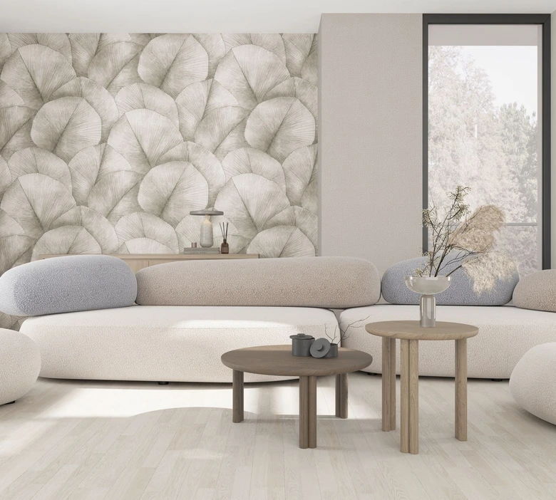 Fototapete mit großen Blättern braun Floral 2,70 x 2,12 m 