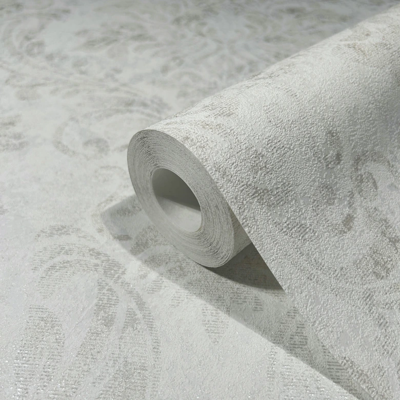 non-woven wallpaper white beige ornamental for living room bedroom office marburg wallpaper 