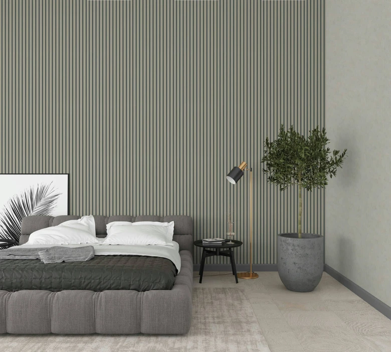 Carta da parati non tessuta a strisce grigie beige per il soggiorno, camera da letto, ufficio di Marburg 
