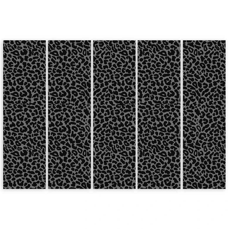 Leinwandbild 5 teilig, Leopard Leopard Pelfpatches Muster 