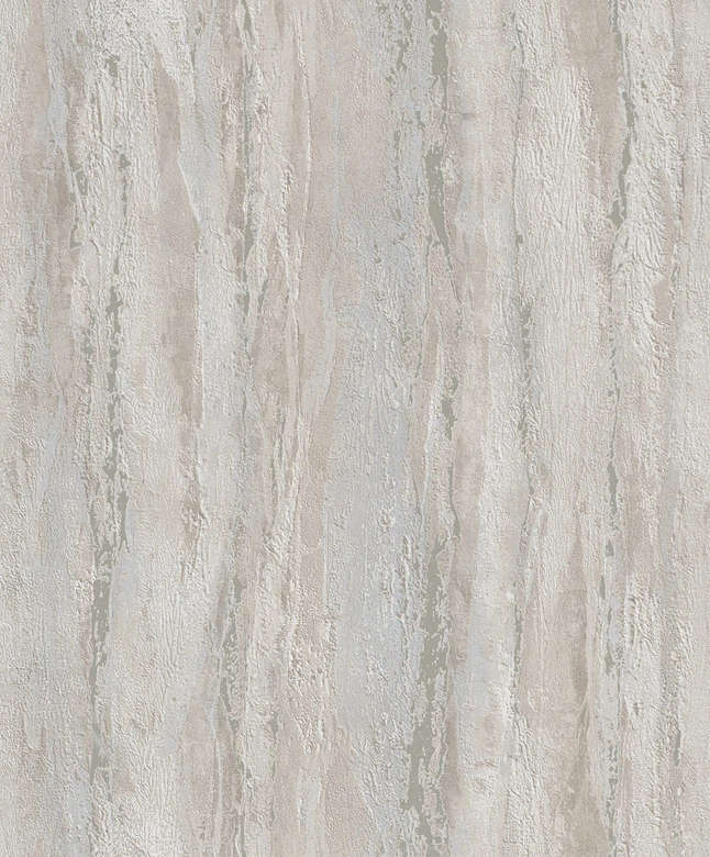 Vliestapete mit glänzender, grober Struktur grau, beige Putzoptik 