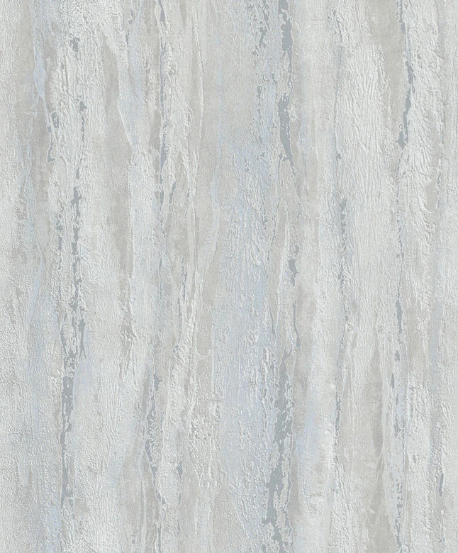 Papel pintado no tejido con aspecto de yeso gris brillante y de textura gruesa 