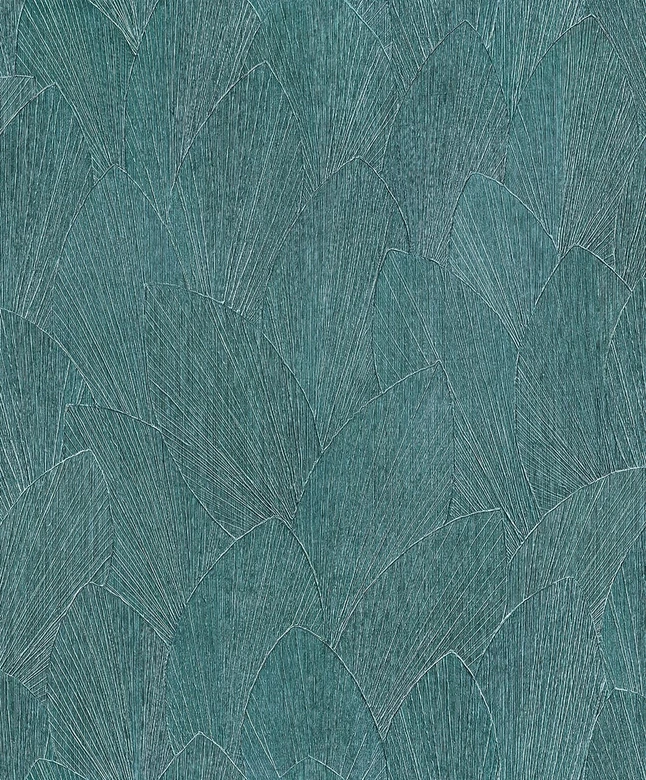 Vliestapete mit strukturiertes Blattmotiv grün Floral 