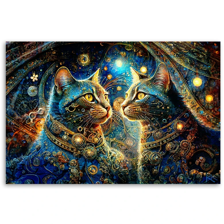 Leinwandbild, Katze Tiere Abstraktion 