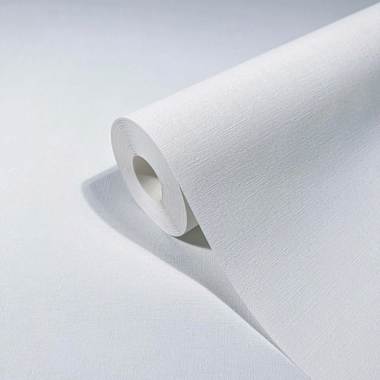 Non-woven wallpaper textured plain modern in white  