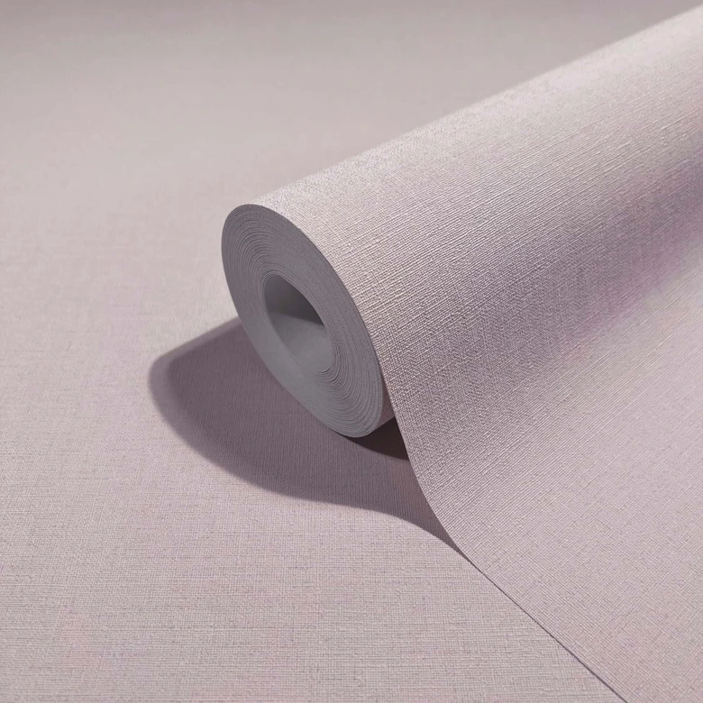 Non-woven wallpaper textured plain modern in pink-brown  