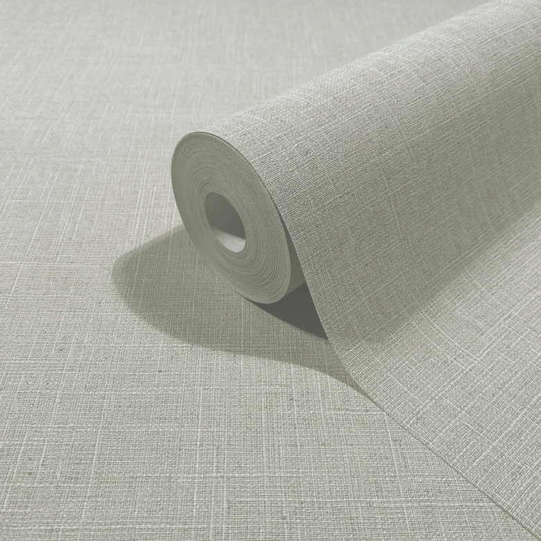 Vliestapete Textil, Struktur Uni Modern matt in Grau 