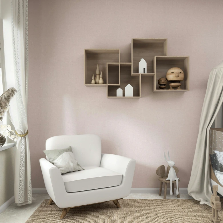 Papel pintado no tejido textil, liso texturado moderno mate en gris beige 