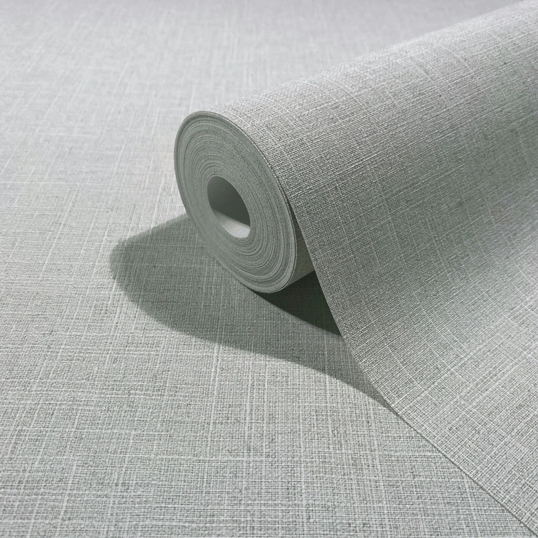 Vliestapete Textil, Struktur Uni Modern matt in Grau 