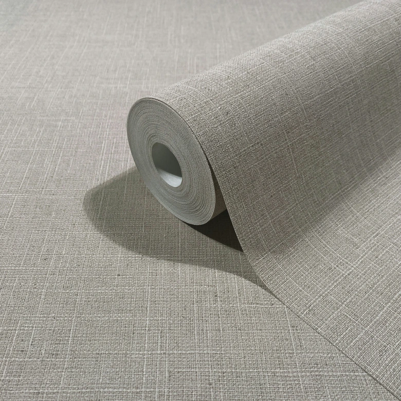 Vliestapete Textil, Struktur Uni Modern matt in Braun 