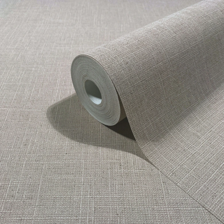 Vliestapete Textil, Struktur Uni Modern matt in Braun 