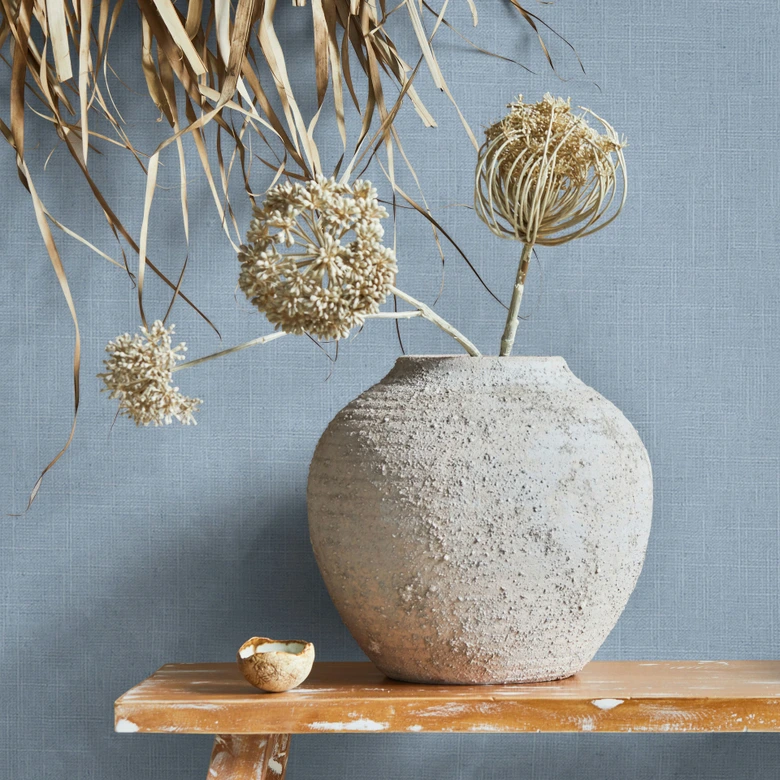 Icke-vävd tapet textil, strukturerad slät modern matt i blått 