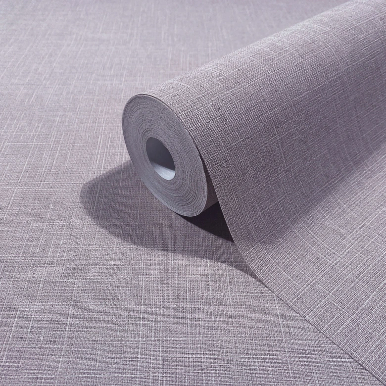 Vliestapete Textil, Struktur Uni Modern matt in Lila 