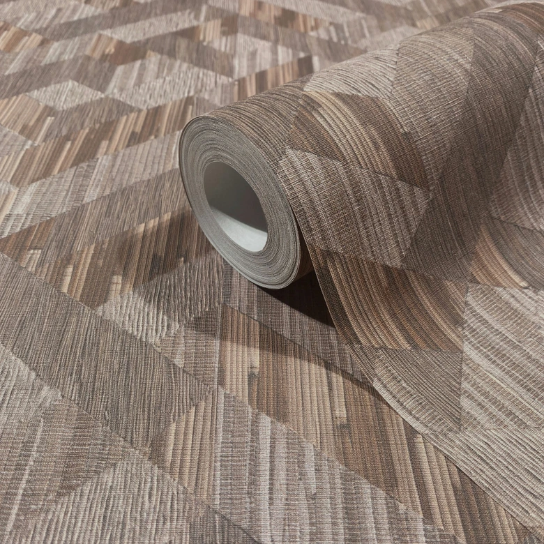 Vliestapete 3D-Optik Holzoptik Landhaus matt in Braun 