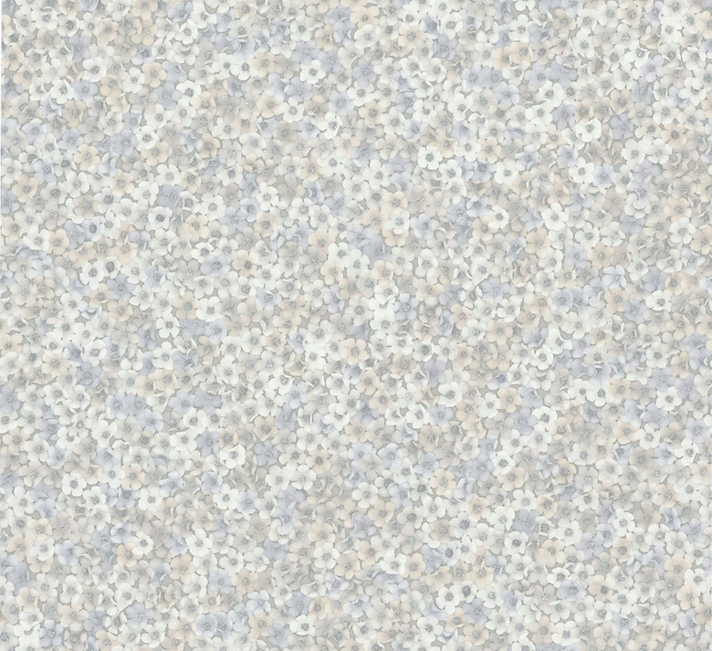 Vliestapete Blumen, Blätter Floral Natur, Klassisch matt in Grau - Papis Loveday 