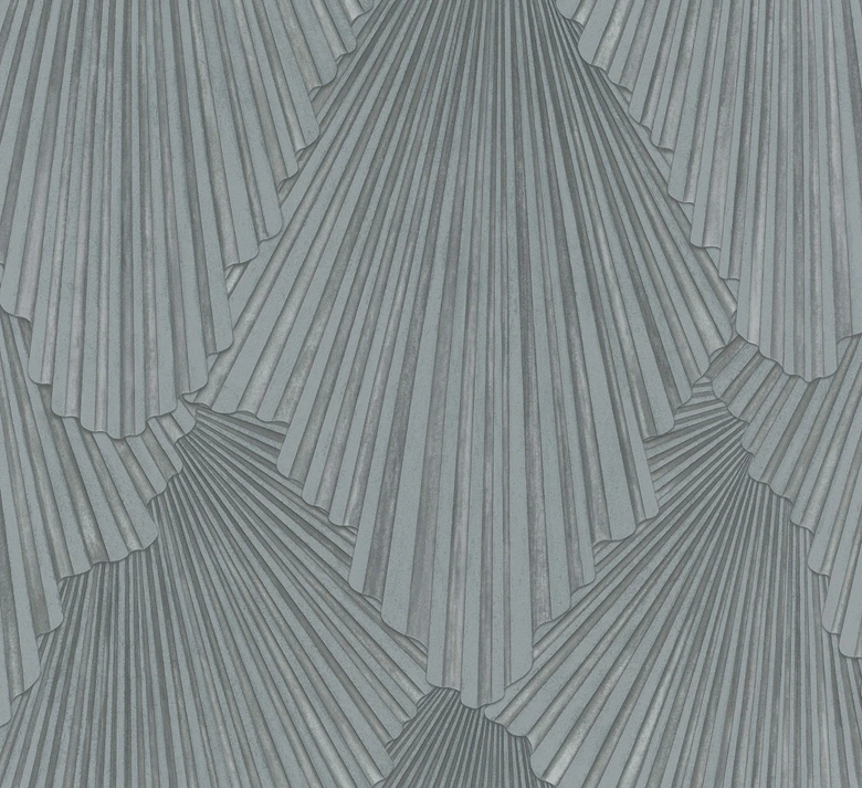 Non-woven wallpaper 3D look, stripes graphic geometric in gray  