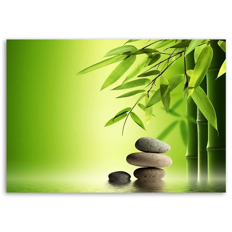 Leinwandbild, Zen Steine und Bambus 