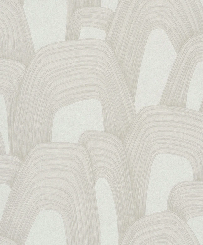 Vliestapete 3D-Optik, Hügel Grafisch Geometrisch in Beige  