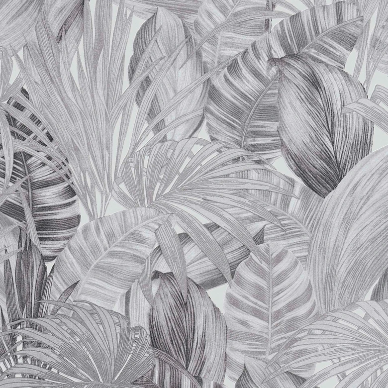 Papier peint Floral Gris Blanc - papier peint intissé A.S. Création 