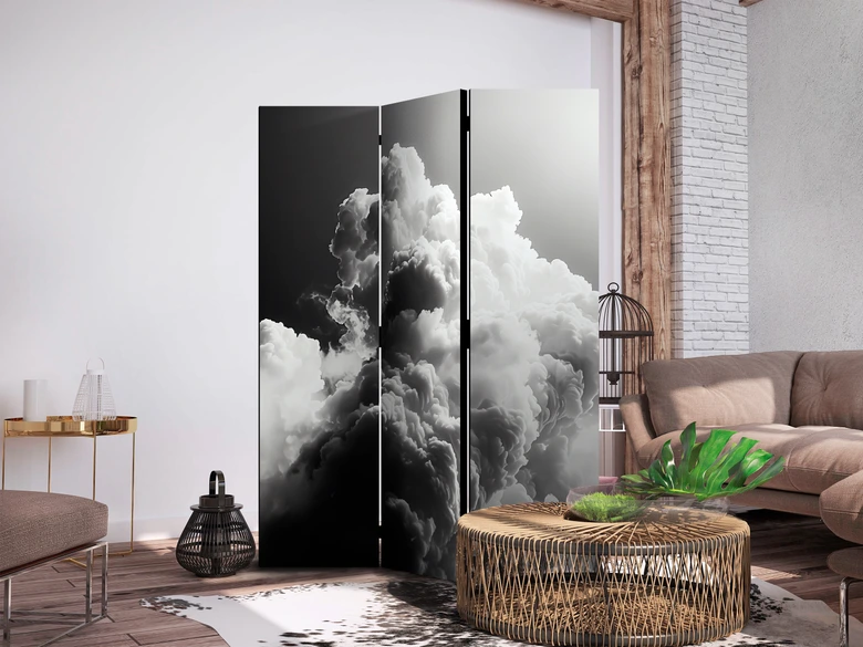 Paravent, Raumteiler freistehend, Trennwand - Dreamy Clouds: Sun Illumination 