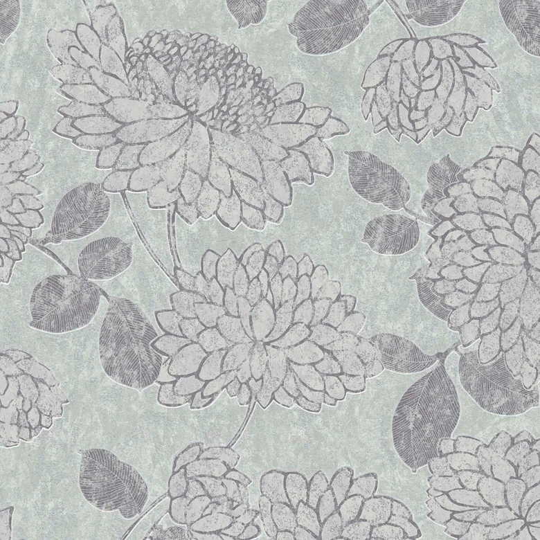 Tapete Floral Grau Silber - Vliestapete A.S. Création 