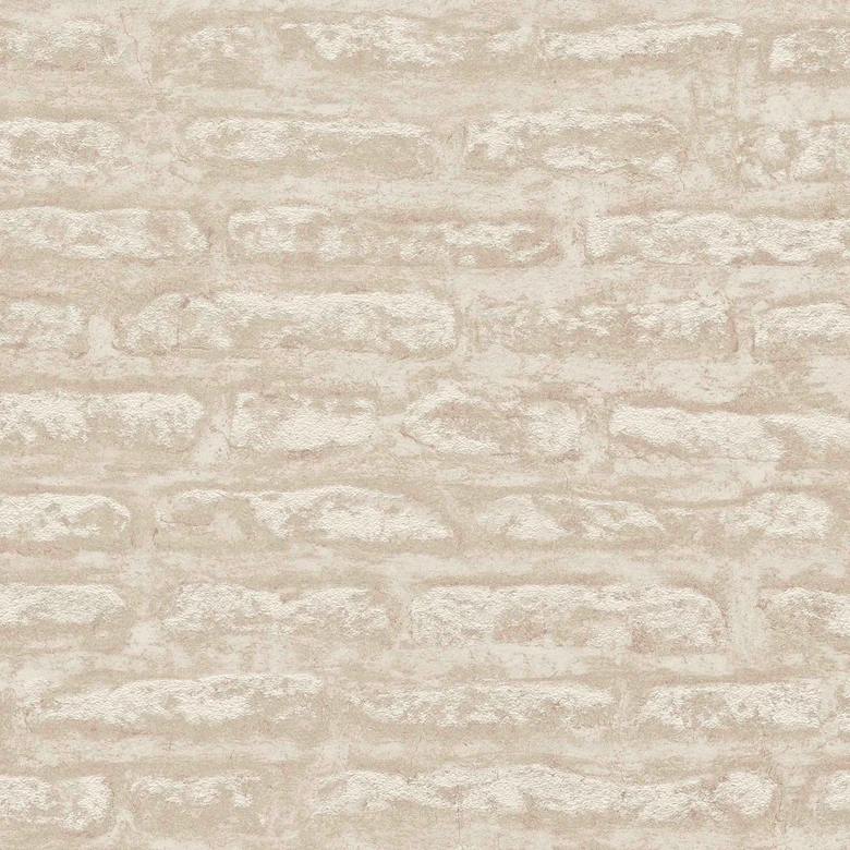 Papier peint effet pierre marron blanc - Papier peint intissé A.S. Création 