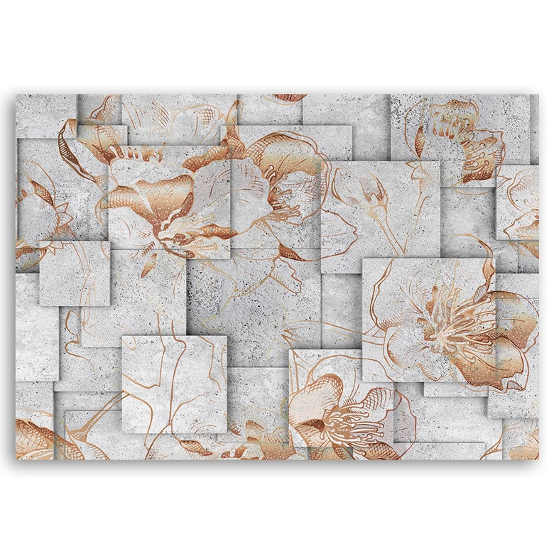 Leinwandbild, Lilien Blumen 3D Hintergrund 
