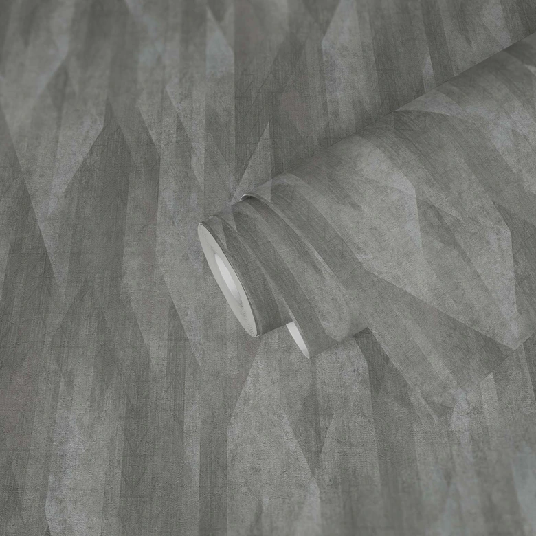 Papier peint moderne Gris intissé - papier peint à motifs graphiques pour salon, chambre à coucher papier peint intissé moderne 