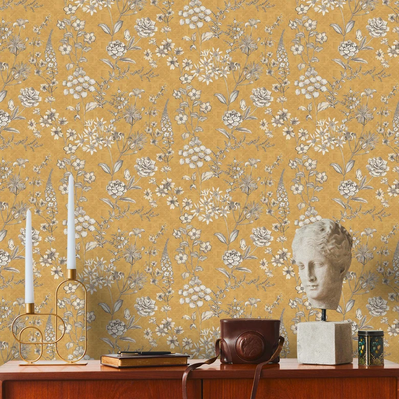 Skandinavische Landhaustapete mit Blumen - aus der LandIDEE Wohnen & Deko Kollektion 
