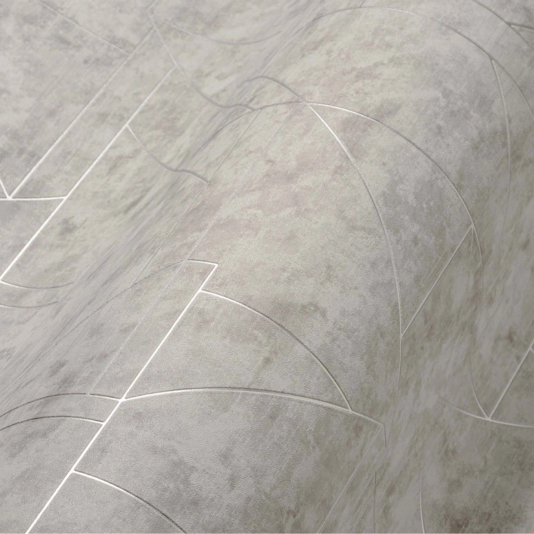 Designerska tapeta szara nowoczesna - graficzna tapeta włókninowa do salonu, sypialni, przedpokoju 