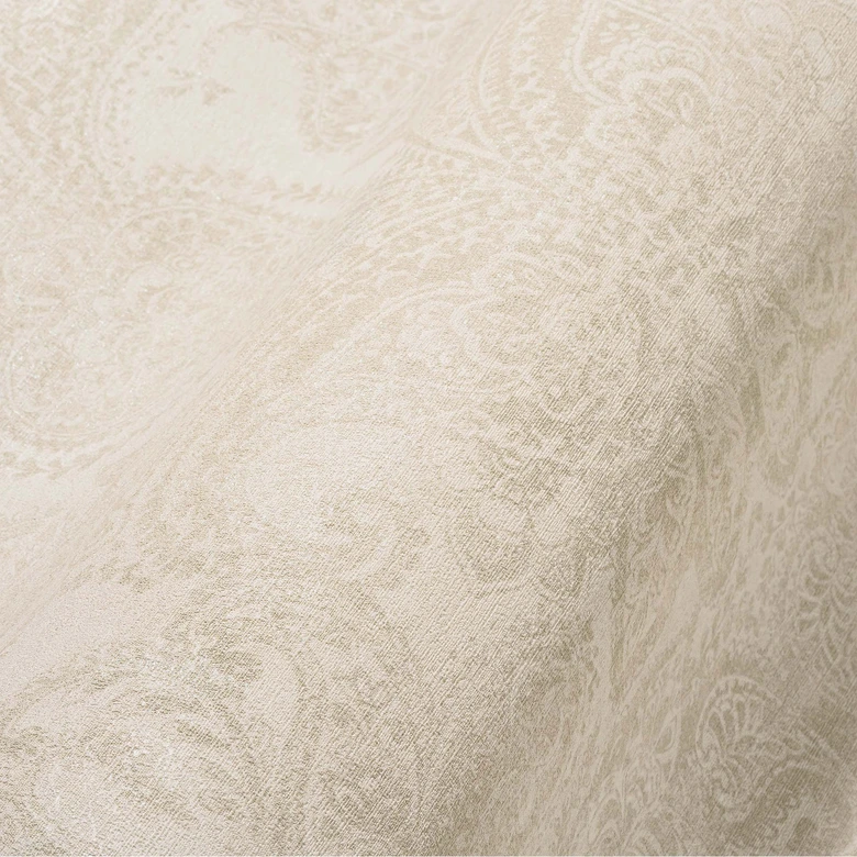 Tapete Barock Vintage Vliestapete Weiß, Creme Grau - Mustertapete mit Ornamenten 