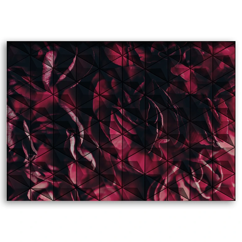 Canvasbillede, rød geometrisk abstrakt 