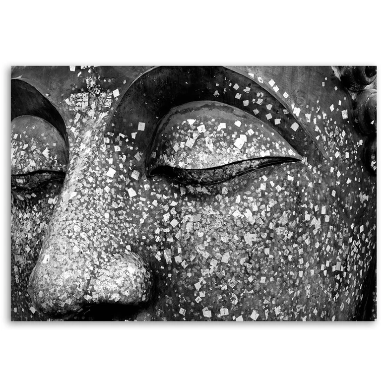 Leinwandbild, Buddha Grau Asien 