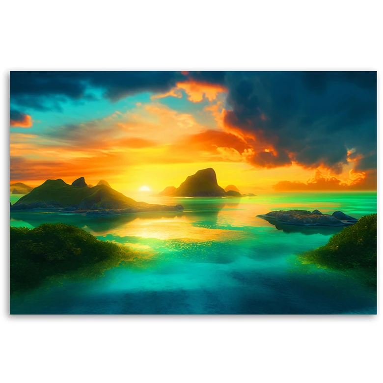 Leinwandbild, Panorama einer tropischen Insel 