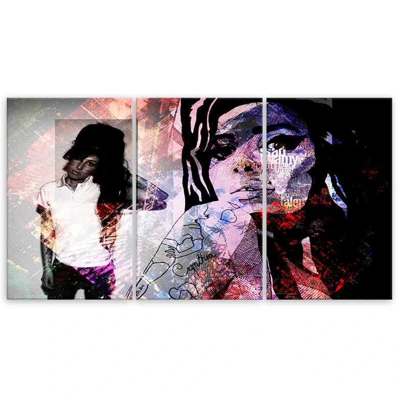 3 stykke lærredstryk, Amy Winehouse 