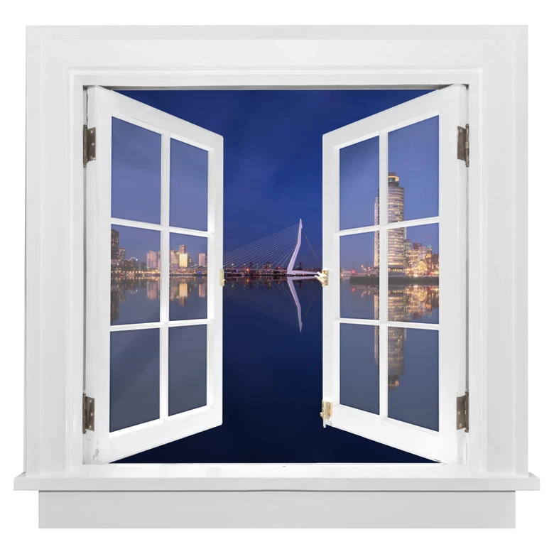 3D Wall sticker double window Pablo - Rotterdam 